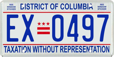 DC license plate EX0497