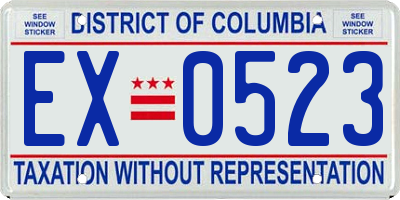 DC license plate EX0523