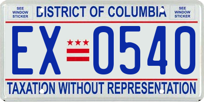 DC license plate EX0540