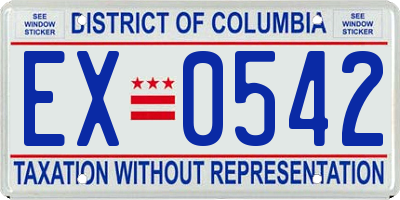 DC license plate EX0542
