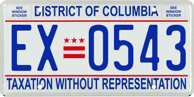 DC license plate EX0543