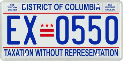 DC license plate EX0550