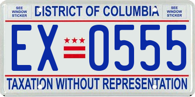 DC license plate EX0555