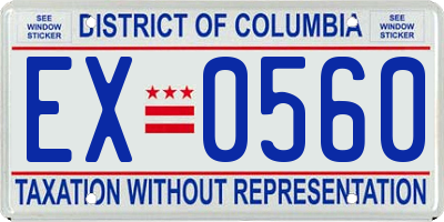 DC license plate EX0560