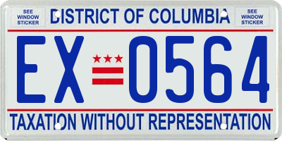 DC license plate EX0564