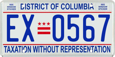 DC license plate EX0567