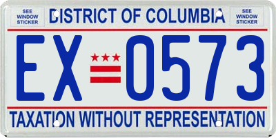 DC license plate EX0573
