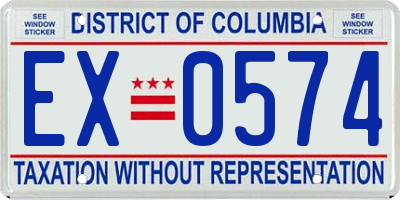 DC license plate EX0574