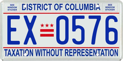 DC license plate EX0576