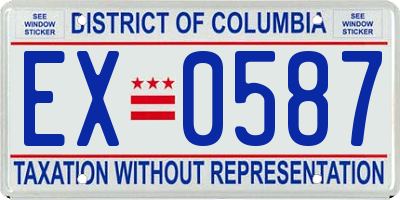 DC license plate EX0587