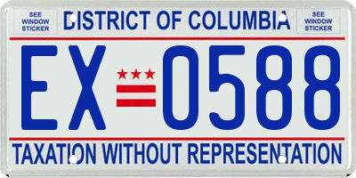 DC license plate EX0588