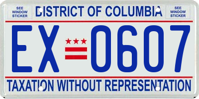 DC license plate EX0607