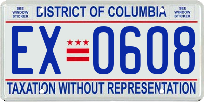 DC license plate EX0608