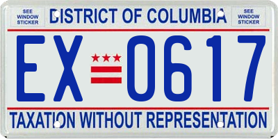 DC license plate EX0617