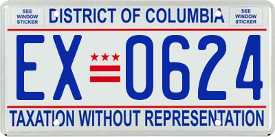 DC license plate EX0624