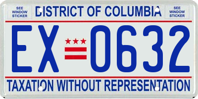 DC license plate EX0632