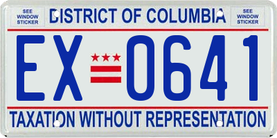 DC license plate EX0641
