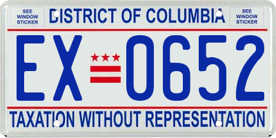 DC license plate EX0652