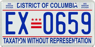 DC license plate EX0659