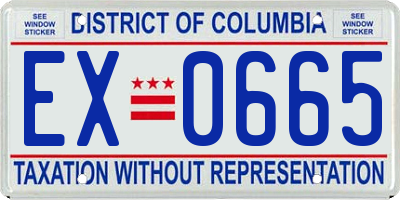 DC license plate EX0665