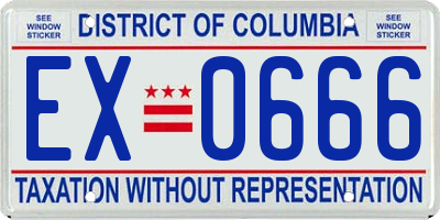 DC license plate EX0666