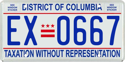 DC license plate EX0667