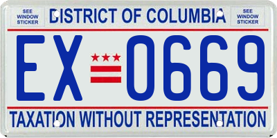 DC license plate EX0669