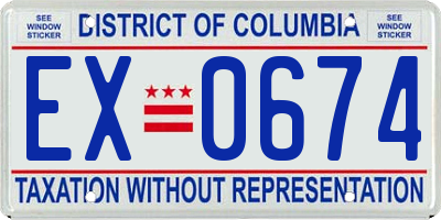 DC license plate EX0674
