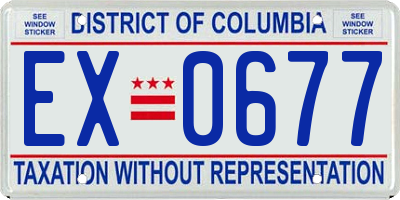 DC license plate EX0677