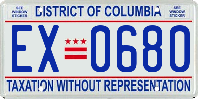 DC license plate EX0680