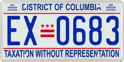 DC license plate EX0683