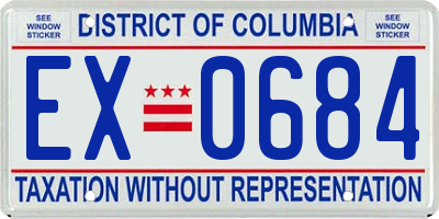 DC license plate EX0684