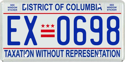 DC license plate EX0698