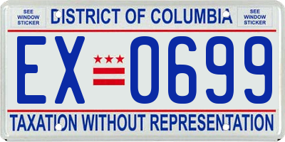 DC license plate EX0699