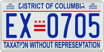 DC license plate EX0705