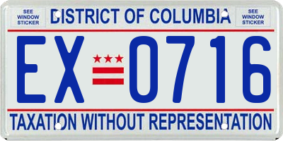 DC license plate EX0716