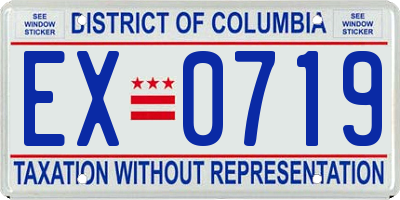 DC license plate EX0719