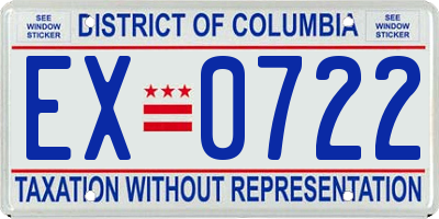 DC license plate EX0722