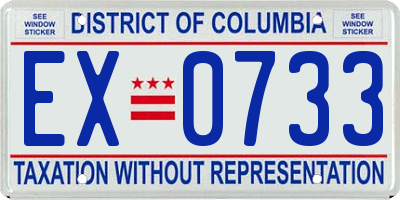 DC license plate EX0733