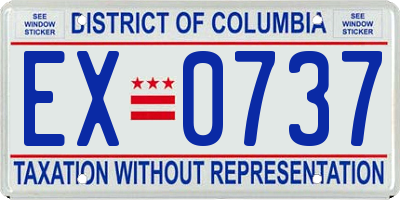 DC license plate EX0737