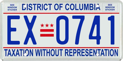 DC license plate EX0741