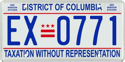 DC license plate EX0771