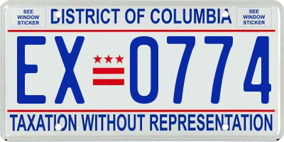 DC license plate EX0774