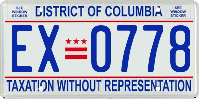 DC license plate EX0778