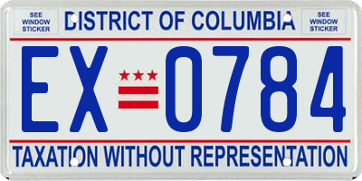 DC license plate EX0784