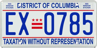 DC license plate EX0785