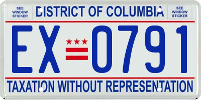 DC license plate EX0791