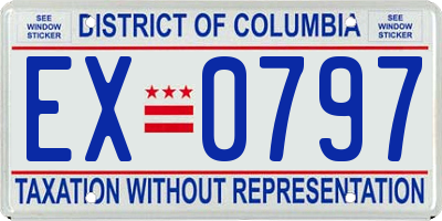 DC license plate EX0797