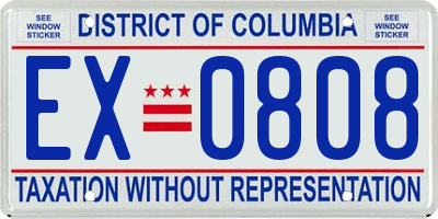 DC license plate EX0808