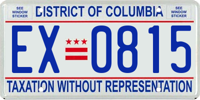 DC license plate EX0815